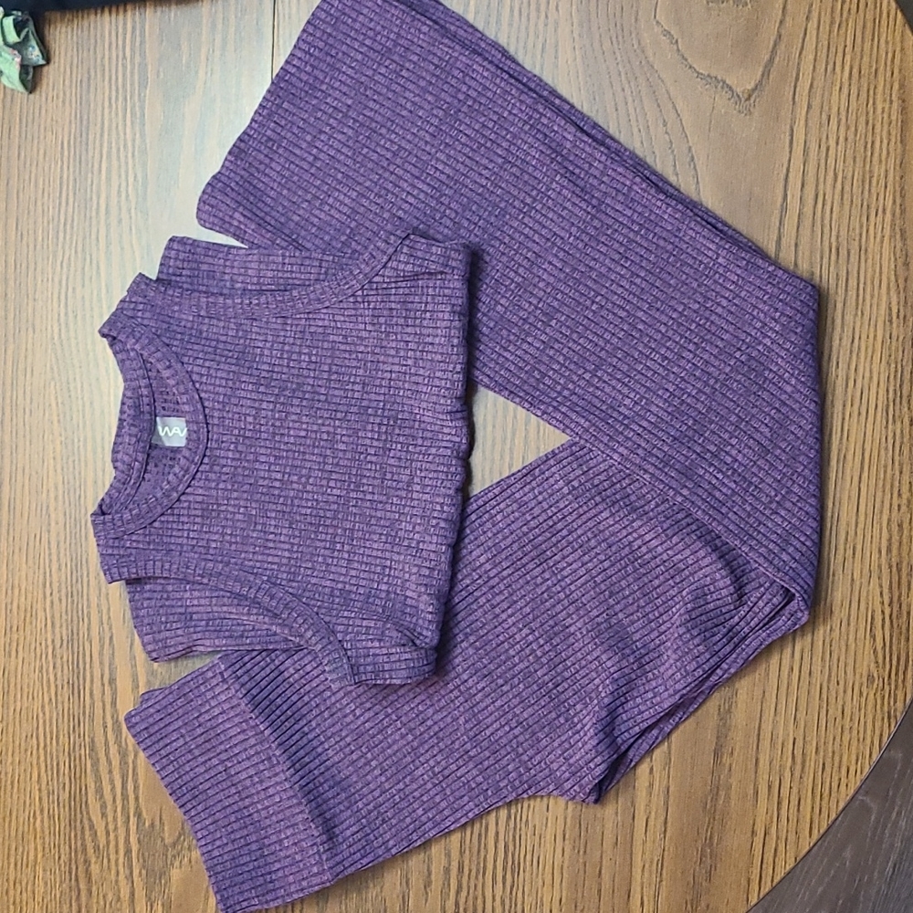 Wavy- Purple Matching Pants And Tank Set